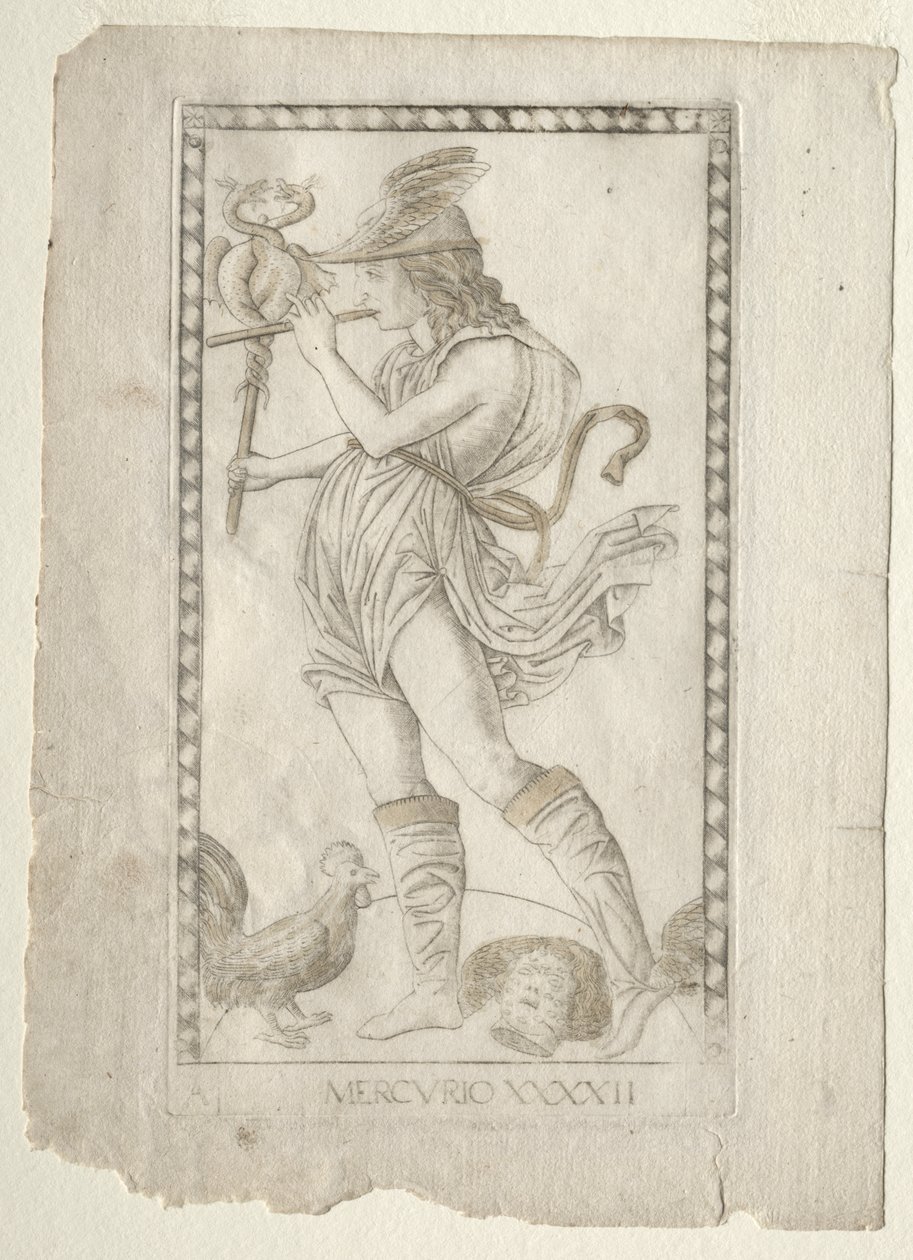 Mercury (from the Tarocchi, series A: Firmaments of the Universe, #42) by Master of the E Series Tarocchi