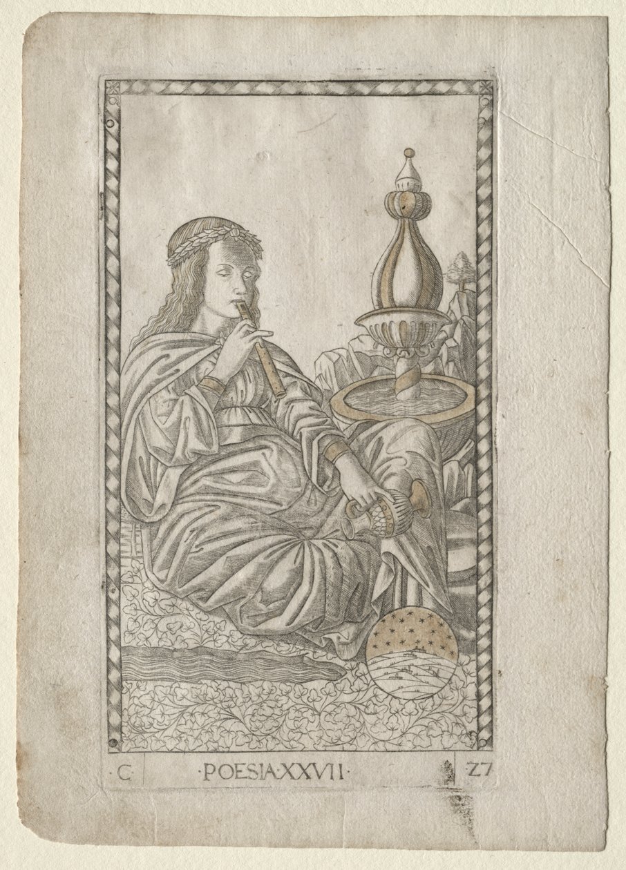 Poetry (from the Tarocchi, series C: Liberal Arts, #27) by Master of the E Series Tarocchi