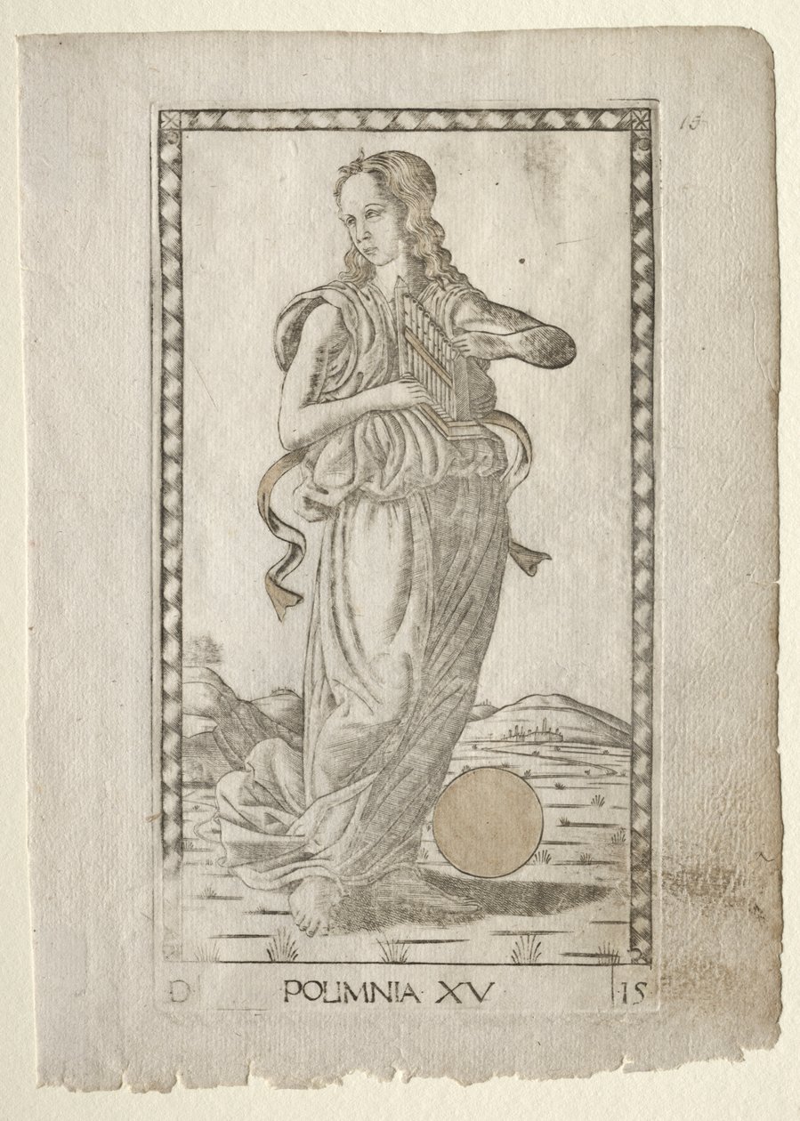 Polyhymnia (heroic hymns) (from the Tarocchi series D: Apollo and the Muses, #15) by Master of the E Series Tarocchi