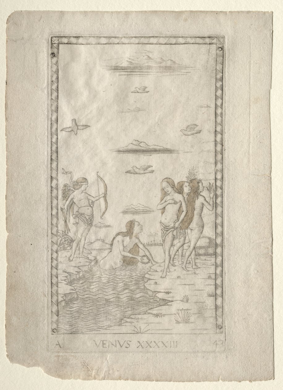 Venus (from the Tarocchi, series A: Firmaments of the Universe, #43) by Master of the E Series Tarocchi