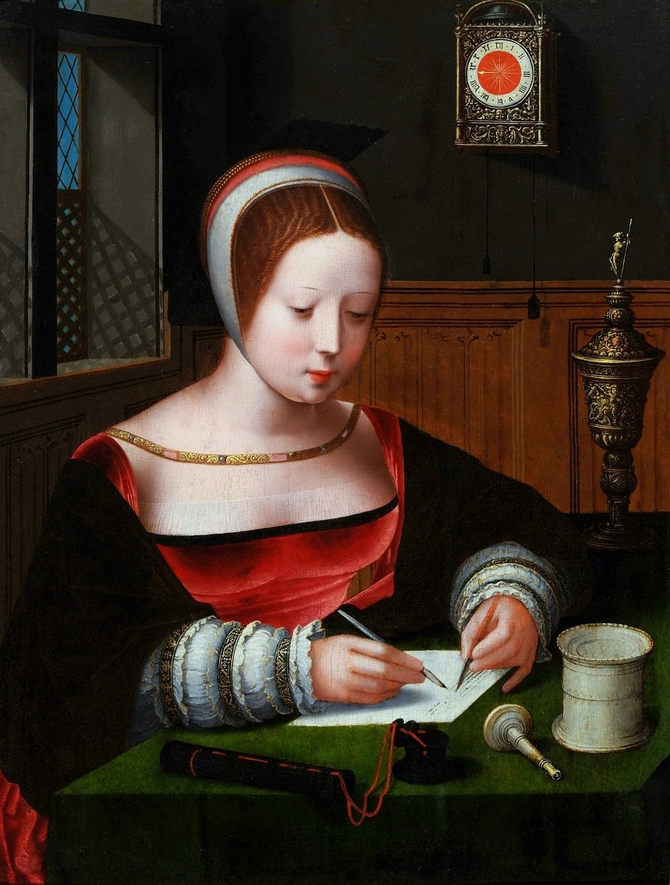 Mary Magdalene Writing by Master of the Female Half Lengths