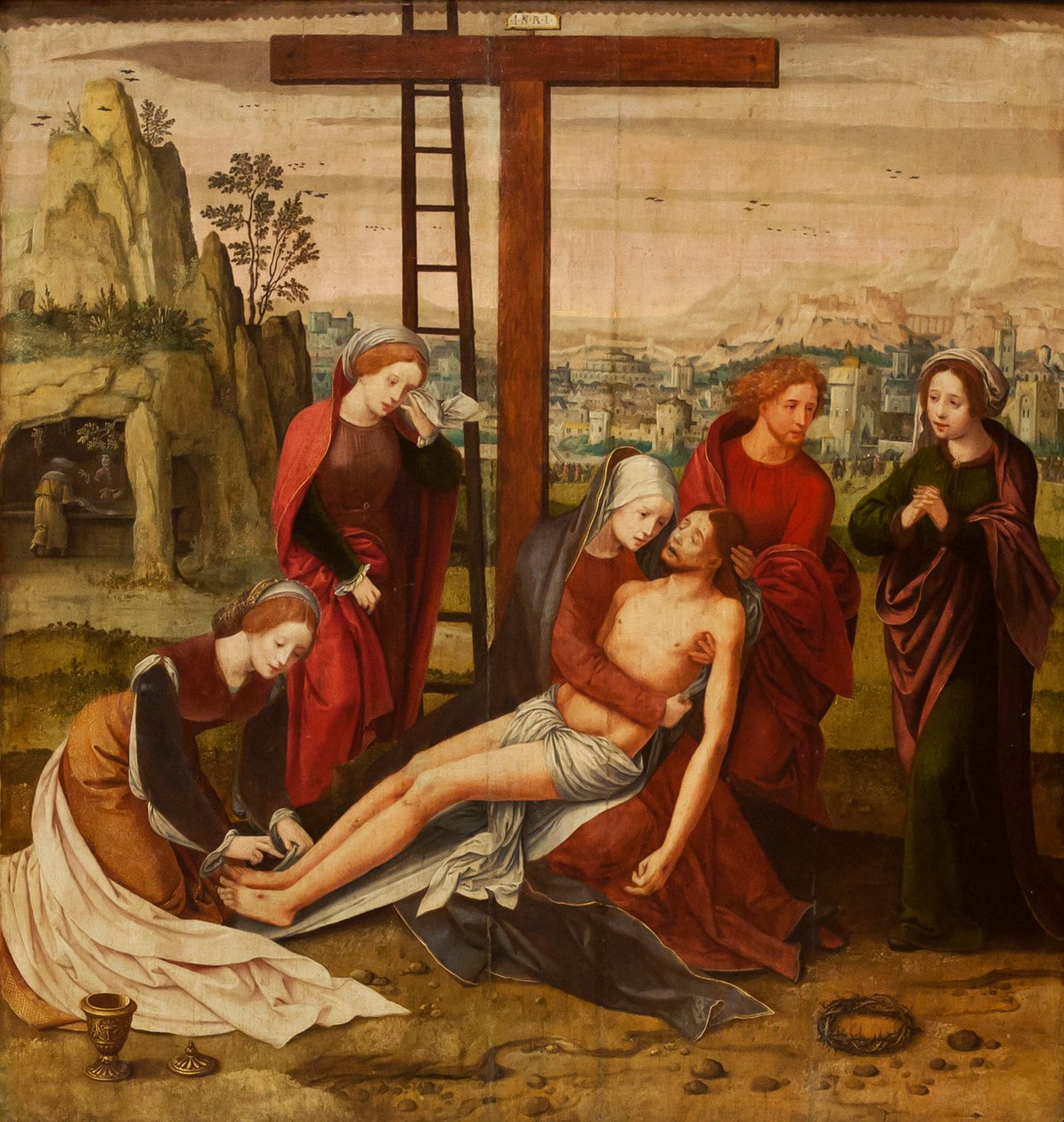 Pietà (1550) by Master of the Female Half Lengths