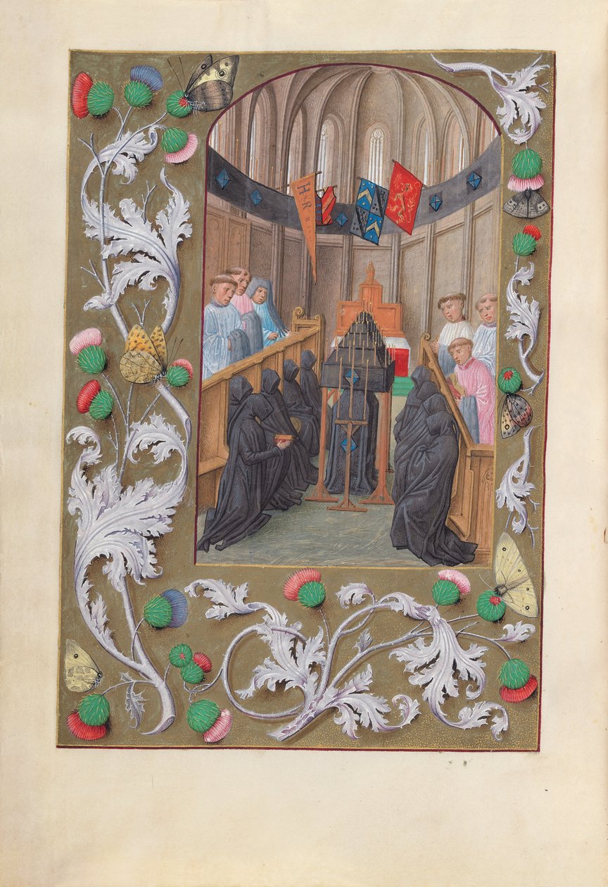 Hours of Queen Isabella the Catholic, Queen of Spain: Fol. 219v, Funeral Service, c. 1500 by Master of the First Prayerbook of Maximillian