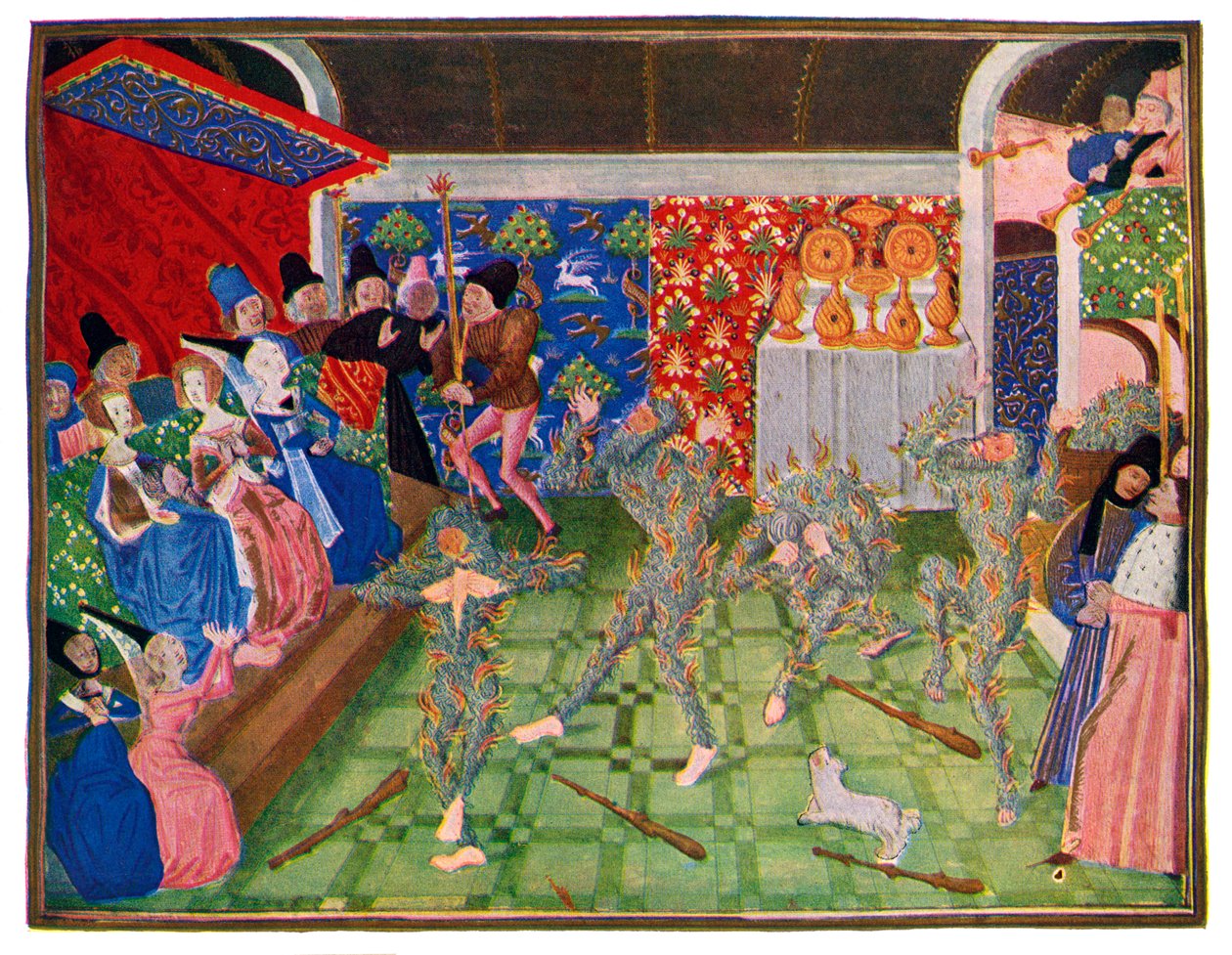 Masquerade at the French court, 1393, 1470-1475 by Master of the Harley Froissart