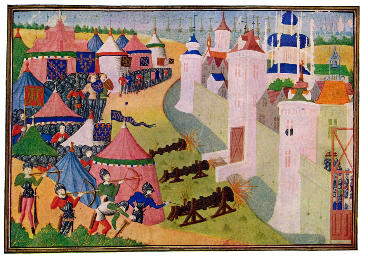 The Assault on the Strong Town of Afrique, 15th Century by Master of the Harley Froissart
