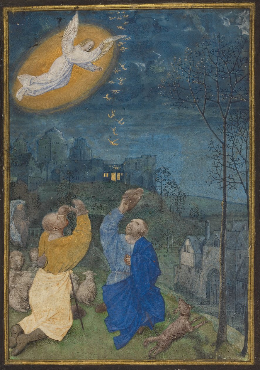 The Annunciation to the Shepherds by Master of the Houghton Miniatures