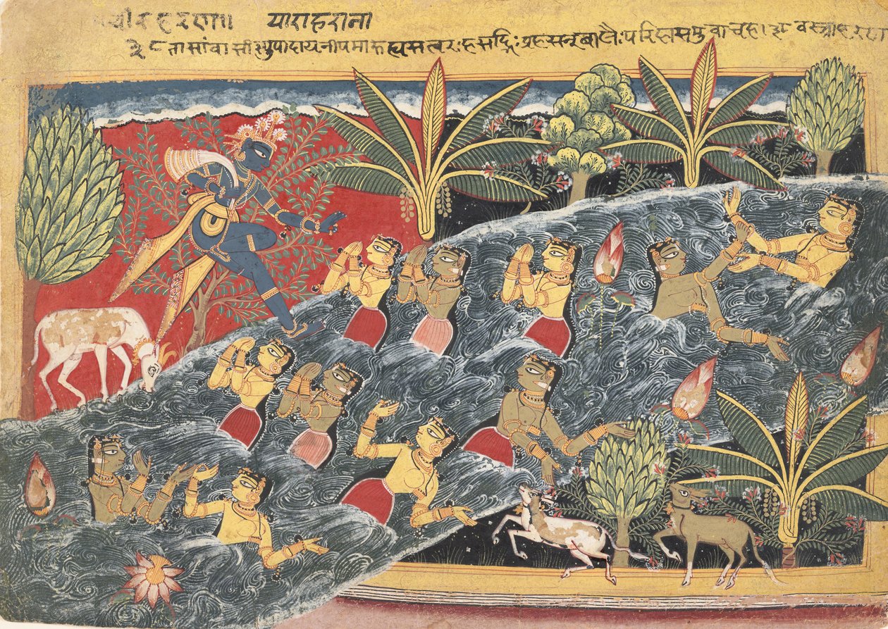 The Gopis Plead with Krishna to Return Their Clothing by Master of the Isarda