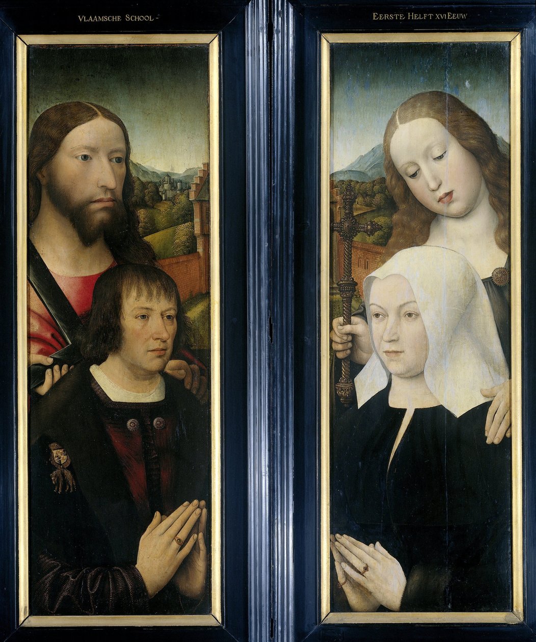 Two Wings of a Triptych with the Donor, Thomas Isaacq, accompanied by Saint Thomas (left, outer wing), and the Donor