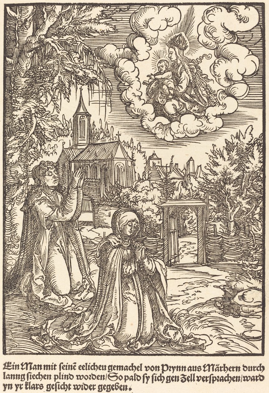 A Man with His Wife by Master of the Miracles of Mariazell