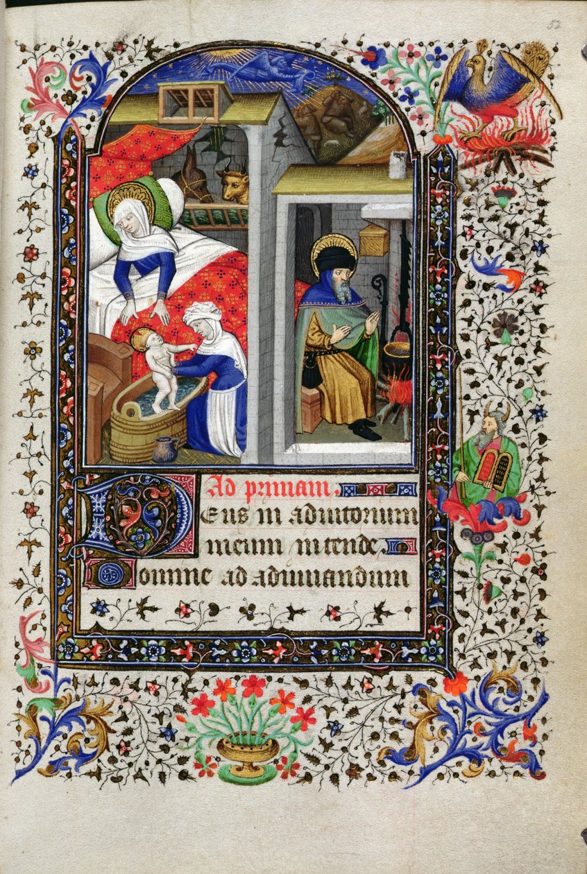 Nativity (from a Book of Hours, Paris, c.1435) by Master of the Munich Golden Legend