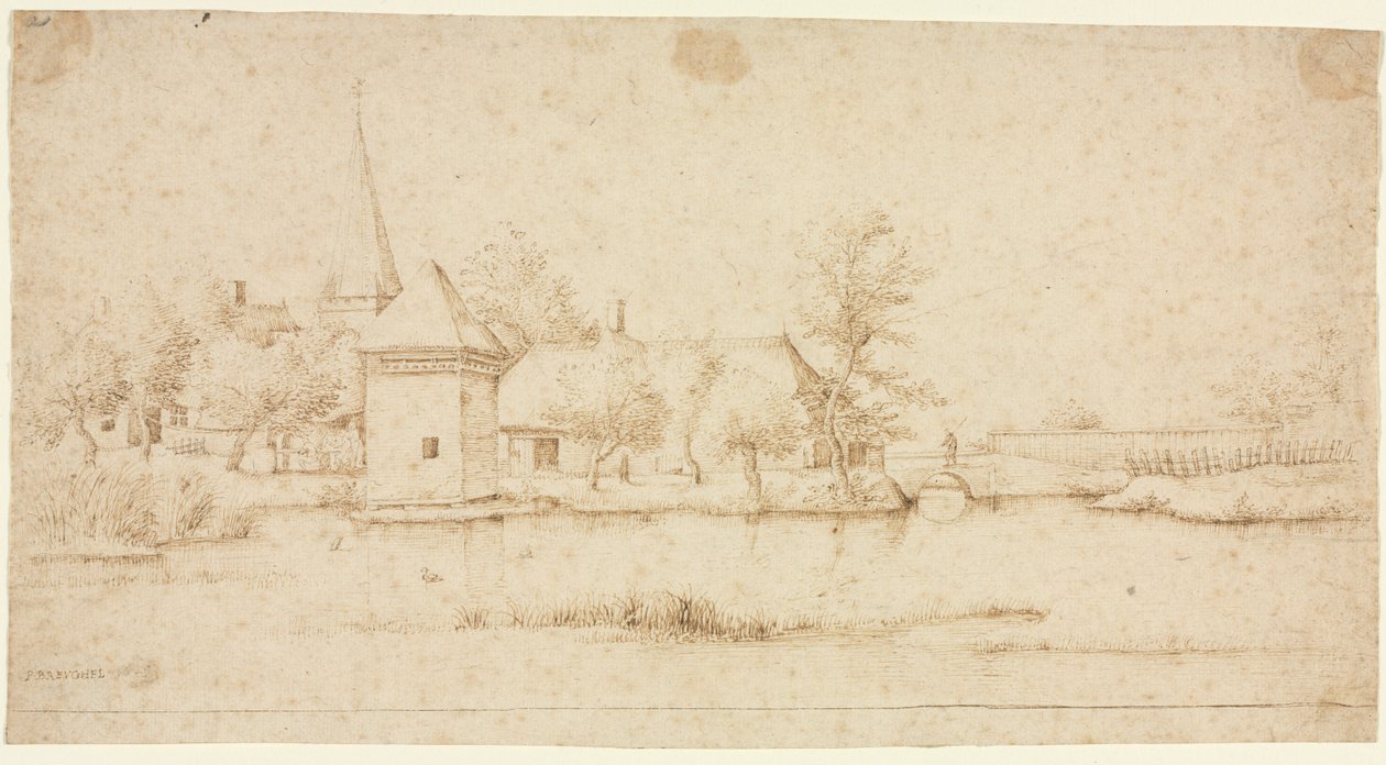 Landscape with a Moated Village by Master of the Small Landscapes
