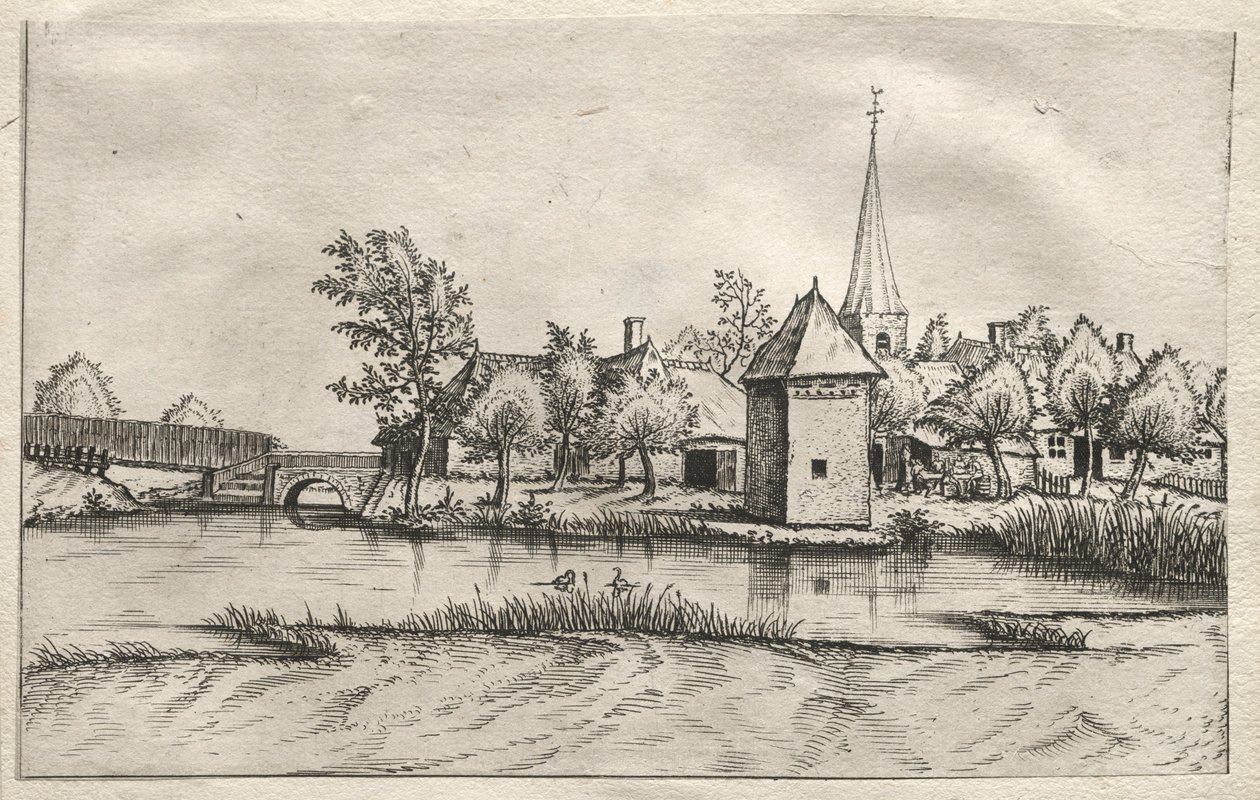 Views of Villages in Brabant and Campine: A Moated Village, c. 1561 by Master of the Small Landscapes