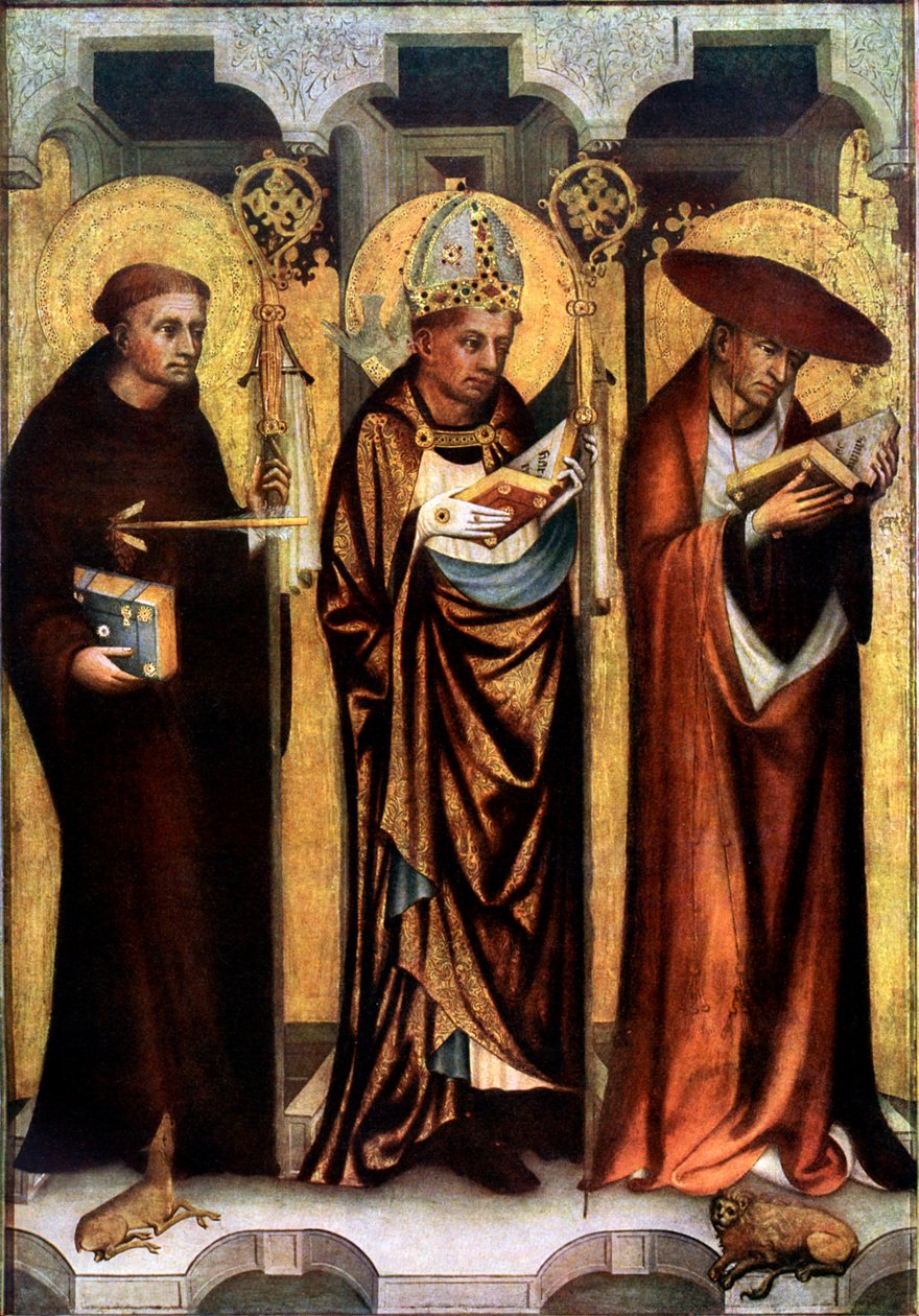 St Giles, St Gregory, and St Jerome by Master of the Trebon Altarpiece