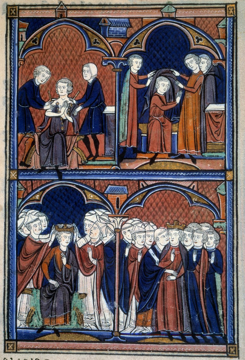 Order of the Consecration and Coronation of the Kings of France: The King of the Tunic, the Mantle, and the Crown by Master of the life of St Denis and Master of Guignes