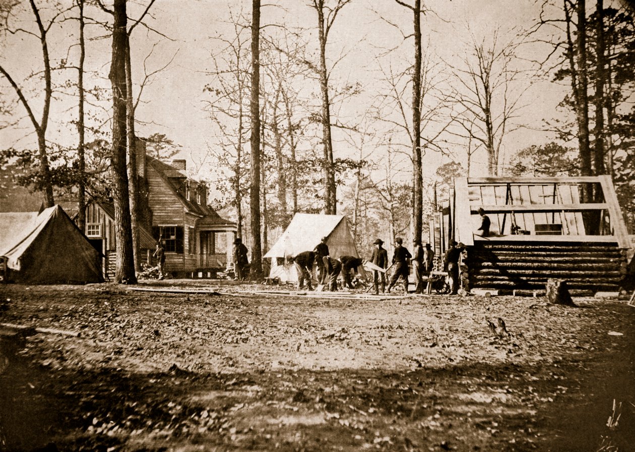 Building Winter Quarters at City Point, 1861-65 by Mathew B. Brady