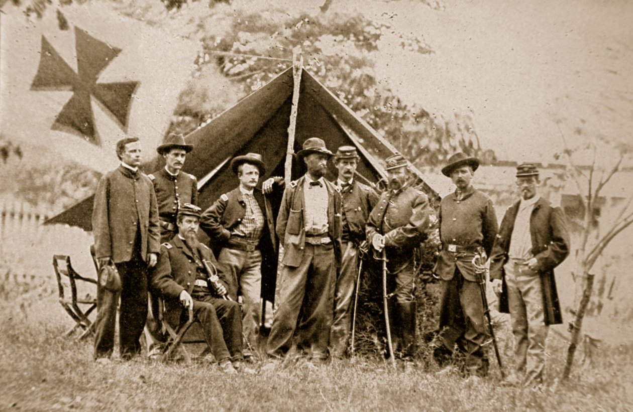 General Charles Griffin and Officers, 1861-65 by Mathew B. Brady