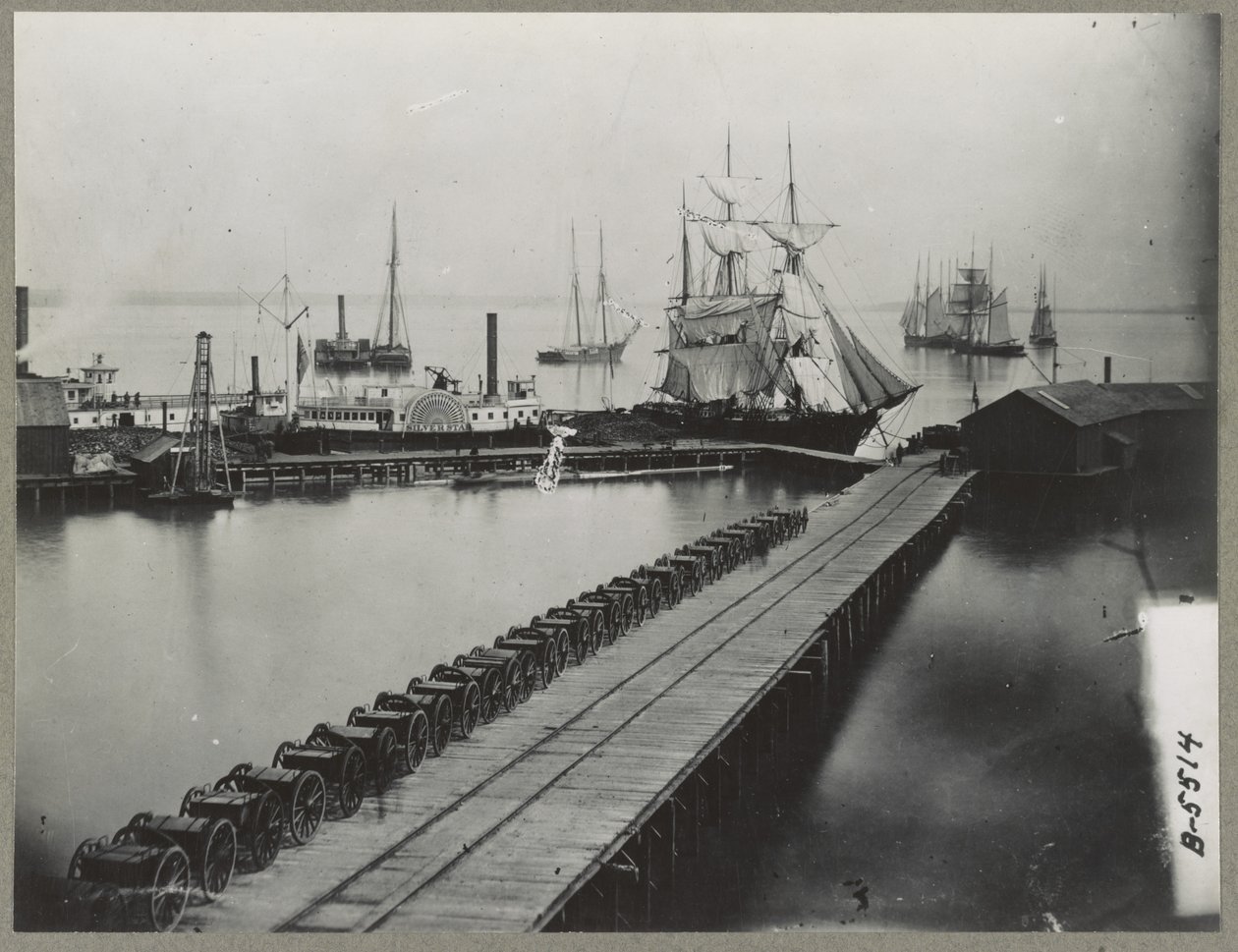 Magazine wharf at City Point, Virginia, c.1865 by Mathew B. Brady