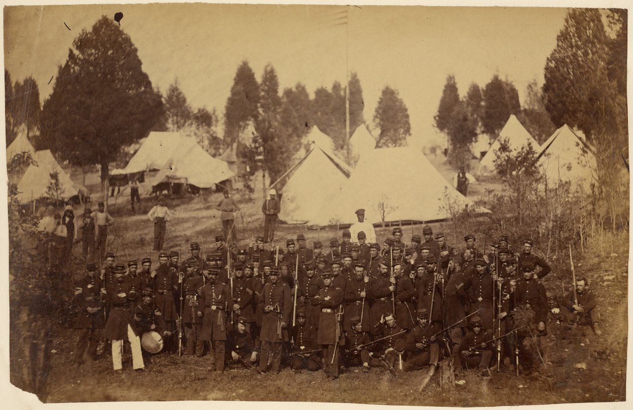 Third Connecticut Regiment, Infantry, Camp Douglas, 1861/Union Troops and Camp Followers by Mathew B. Brady