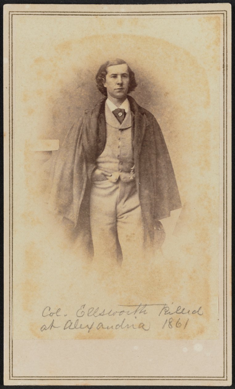 Carte-de-visite portrait of Col. Elmer Ephraim Ellsworth, 1861 by Mathew Brady
