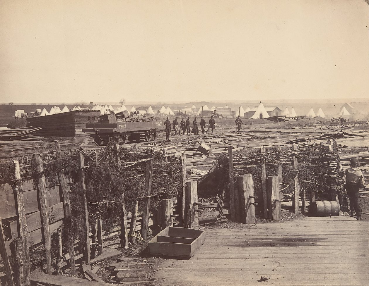 Fortifications, Manassas, Occupied by 13th Mass. by Mathew Brady