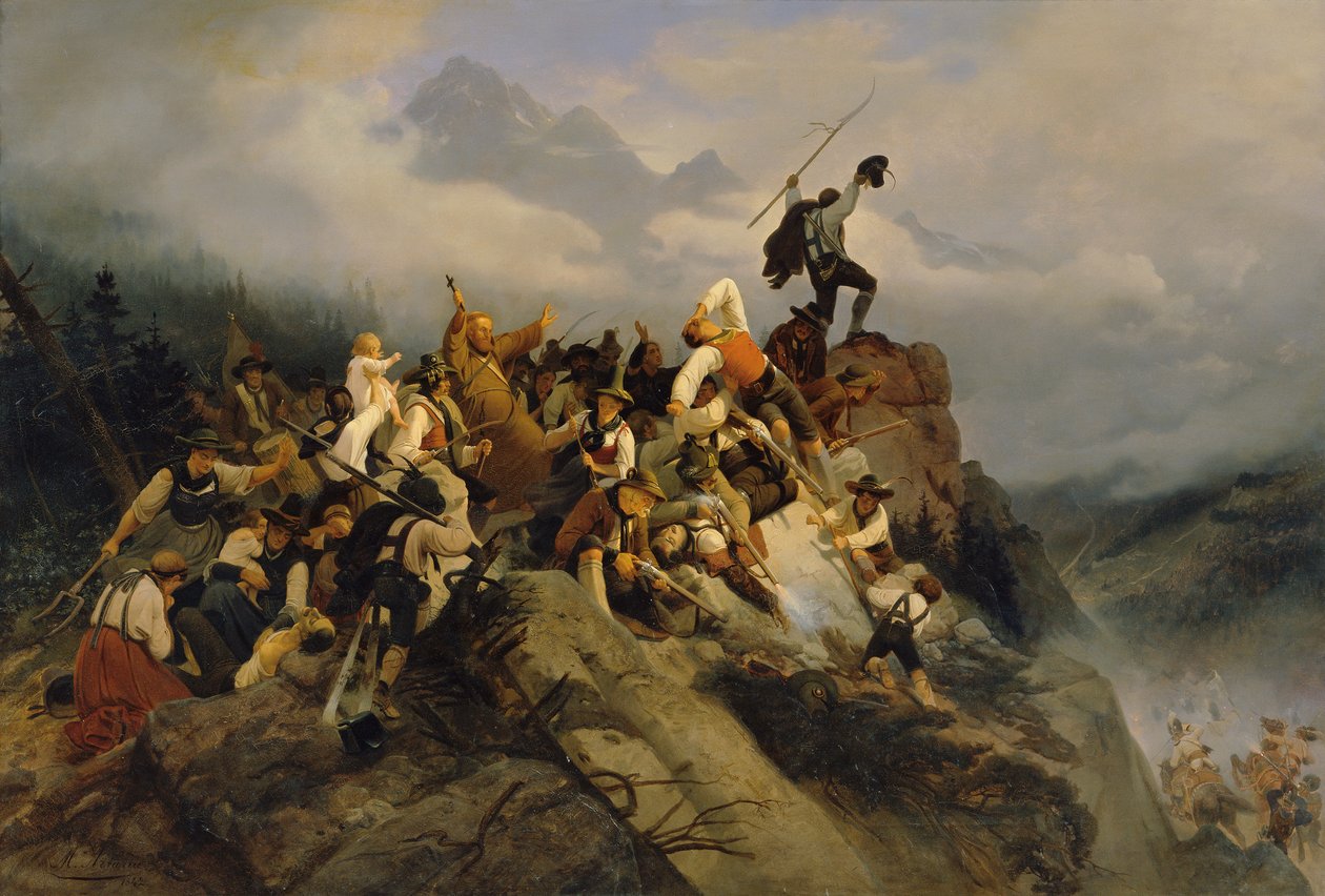 Father Joachim Haspinger among the Fighting Farmers, 1842 by Mathias Artaria