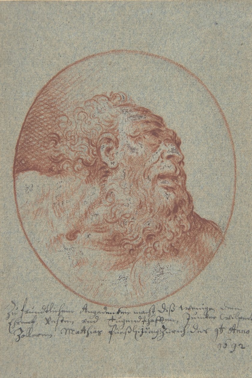 Head of a Bearded Man Looking Right by Mathias Fussli