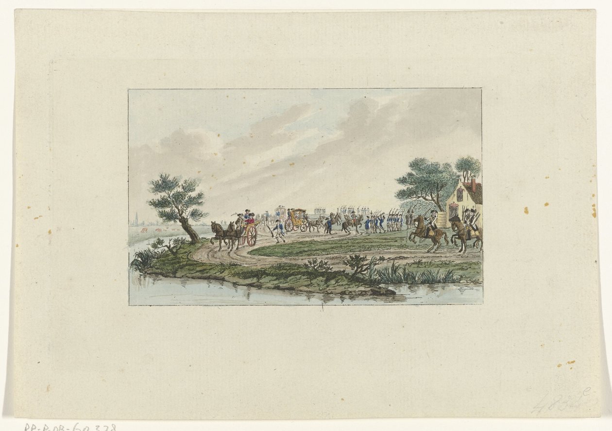 Arrest of the Princess at Goejanverwellesluis, 1787 by Mathias de Sallieth