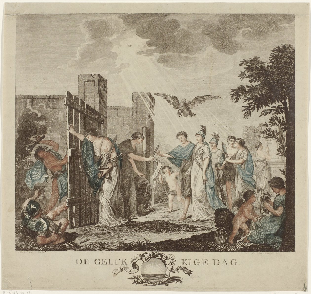Allegory of the Restoration of Stadtholder William V, 1787 by Mathias de Sallieth