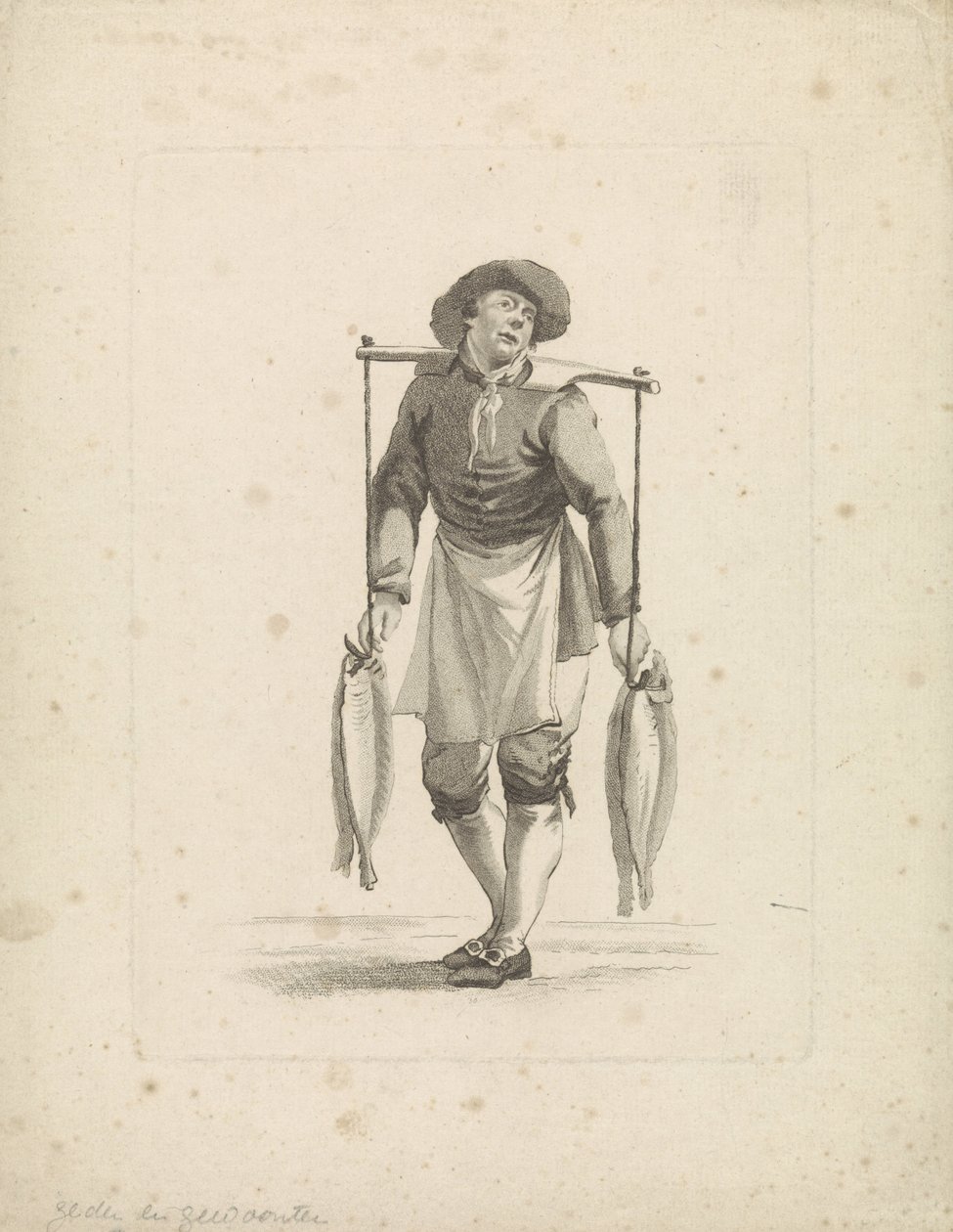 Fish Seller Carrying Fish on a Yoke by Mathias de Sallieth