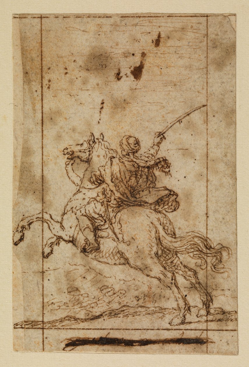 Mounted Warrior in Ottoman Dress by Matias de (attr.to) Torres