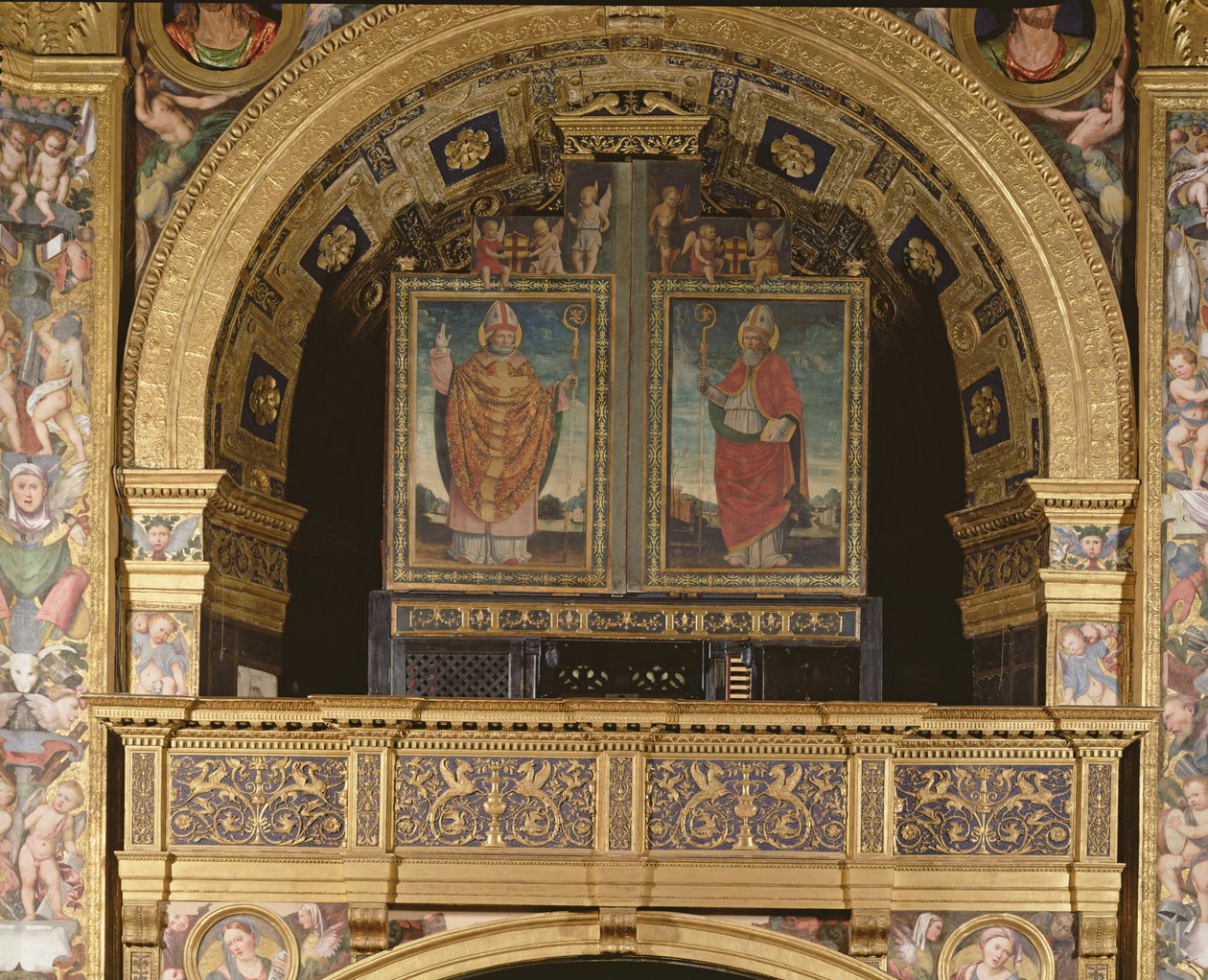 St. Bassianus and St. Ambrose, Bishop of Milan by Matteo Chiesa