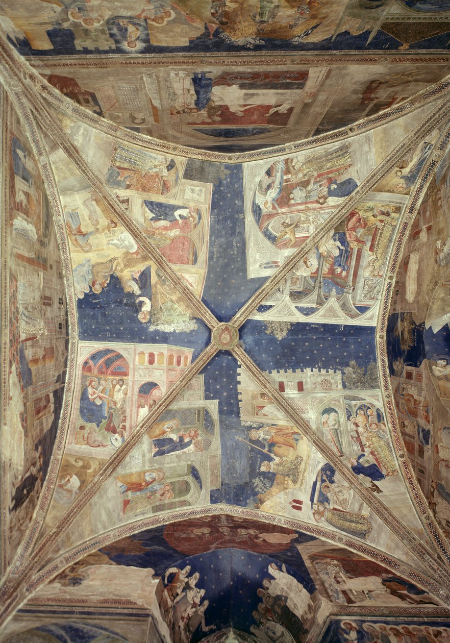 View of the Ceiling of the Chapel of the Tinel with Scenes from the Life of St. Martial, 1344-45 by Matteo di Giovanetto da Viterbo
