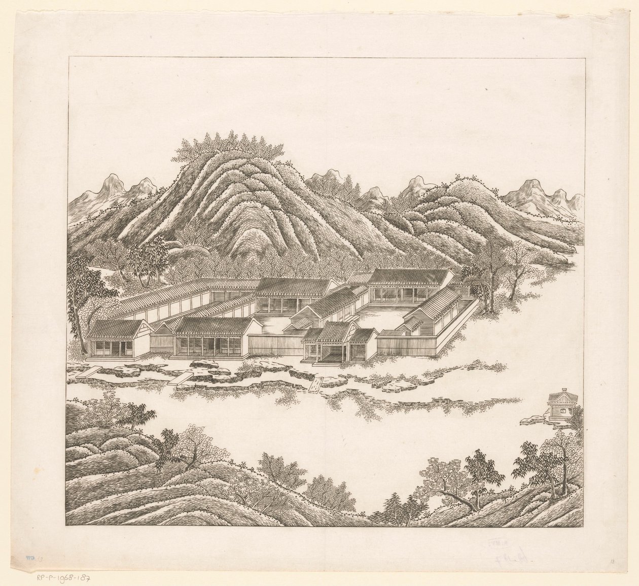 View of part of the imperial summer palace in Chengde (Jehol), China