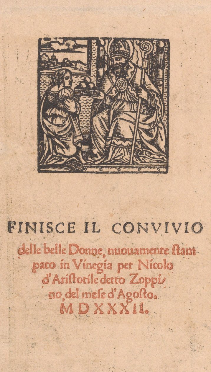 Convivio delle Belle Donne, page 22 verso, August 1532 by Matteo da Treviso