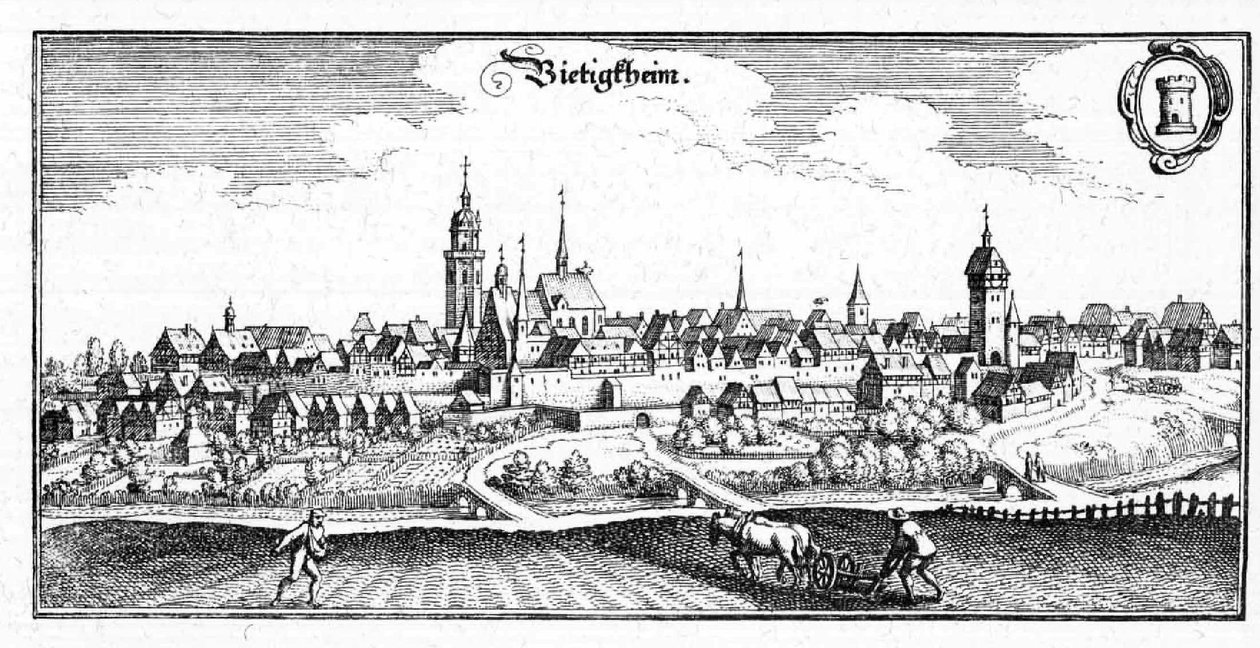 Bietigheim - excerpt from Topographia Sueviae by Matthaus Merian