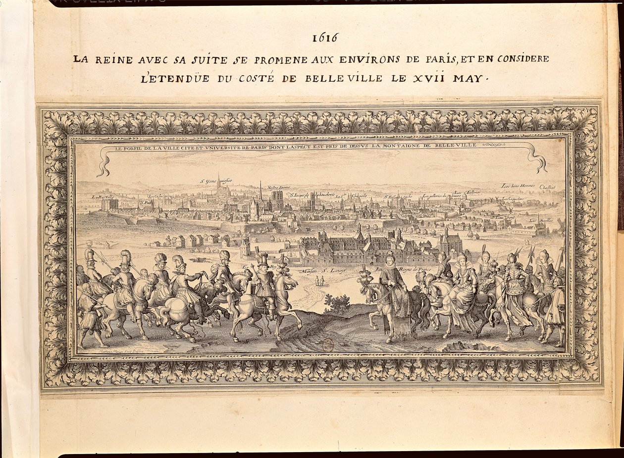 The Queen with her Entourage on the Outskirts of Paris, 17th May 1616 by Matthaus the Elder Merian