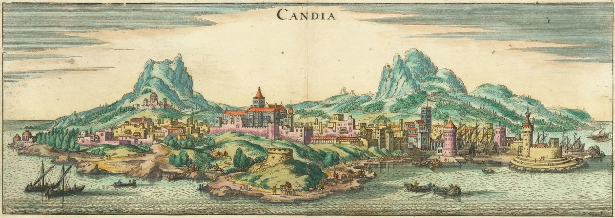 Heraklion - Candia, Corfu (cropped) by Matthaus Merian