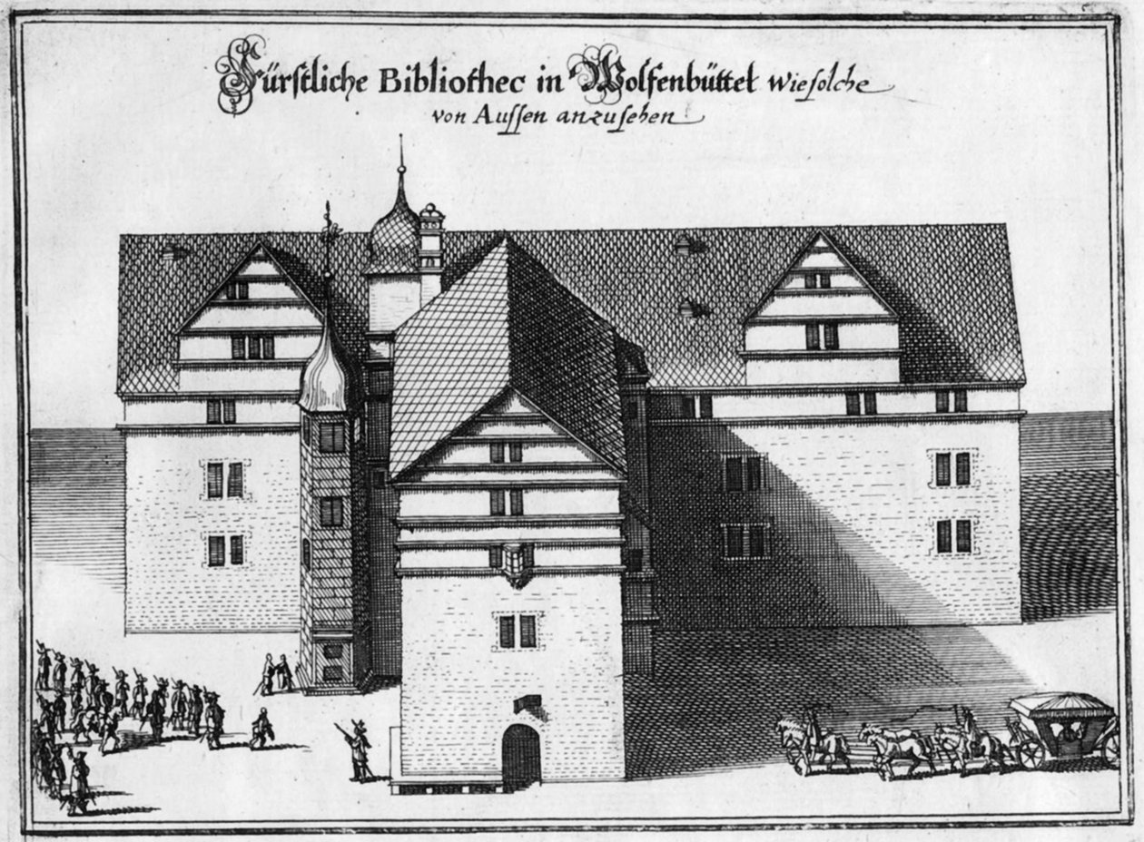 Herzog August Library in Wolfenbüttel, Between 1655 and 1660 by Matthaus the Elder Merian