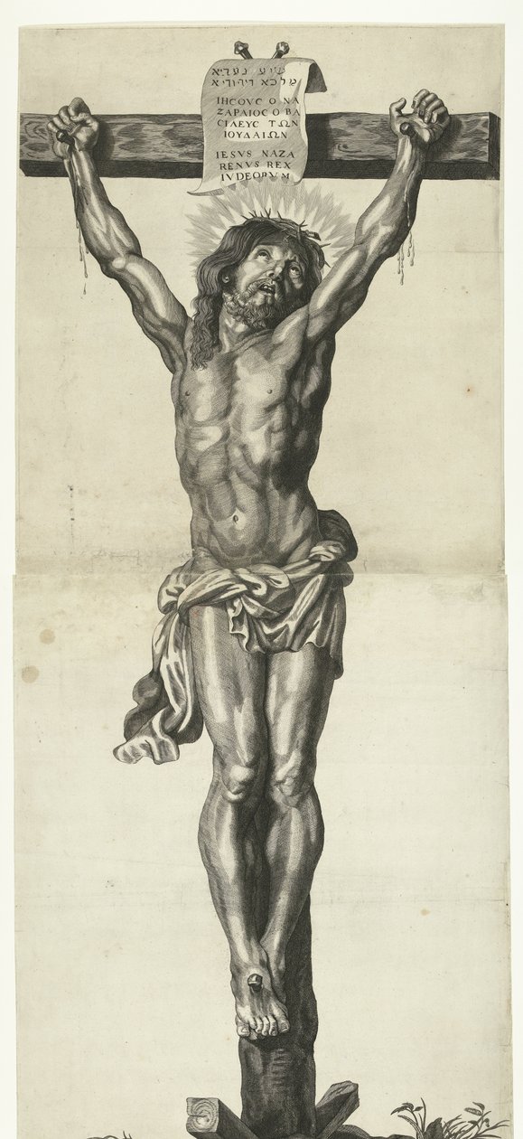 Christ on the Cross (Series of Ecce Homo, the Crucified Christ, Virgin Mary and John the Evangelist) by Mattheus Borrekens