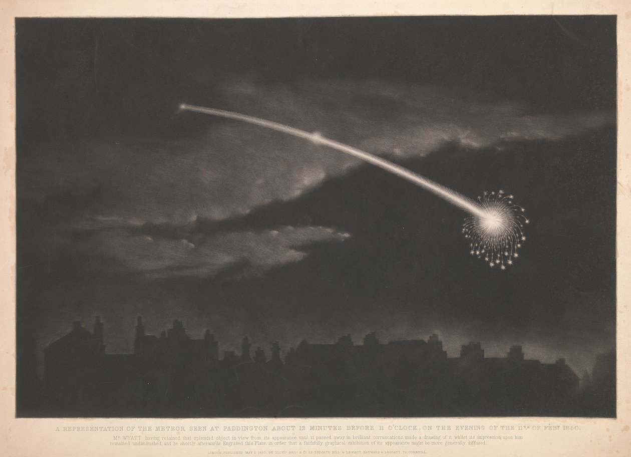 A representation of the meteor seen at Paddington about 12 minutes before 11 o