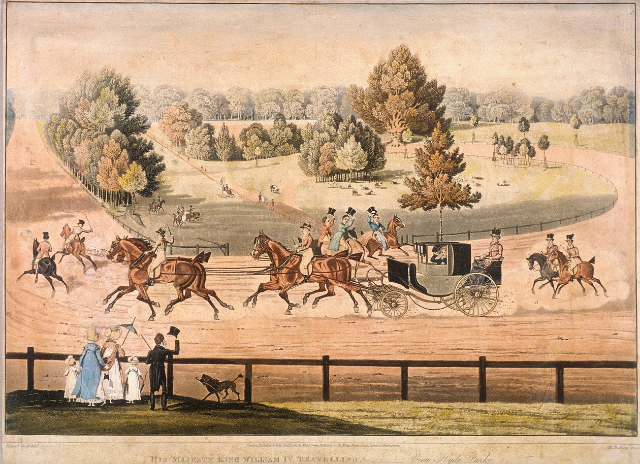 King George IV Riding Through Hyde Park, London, 1831 by Matthew Dubourg