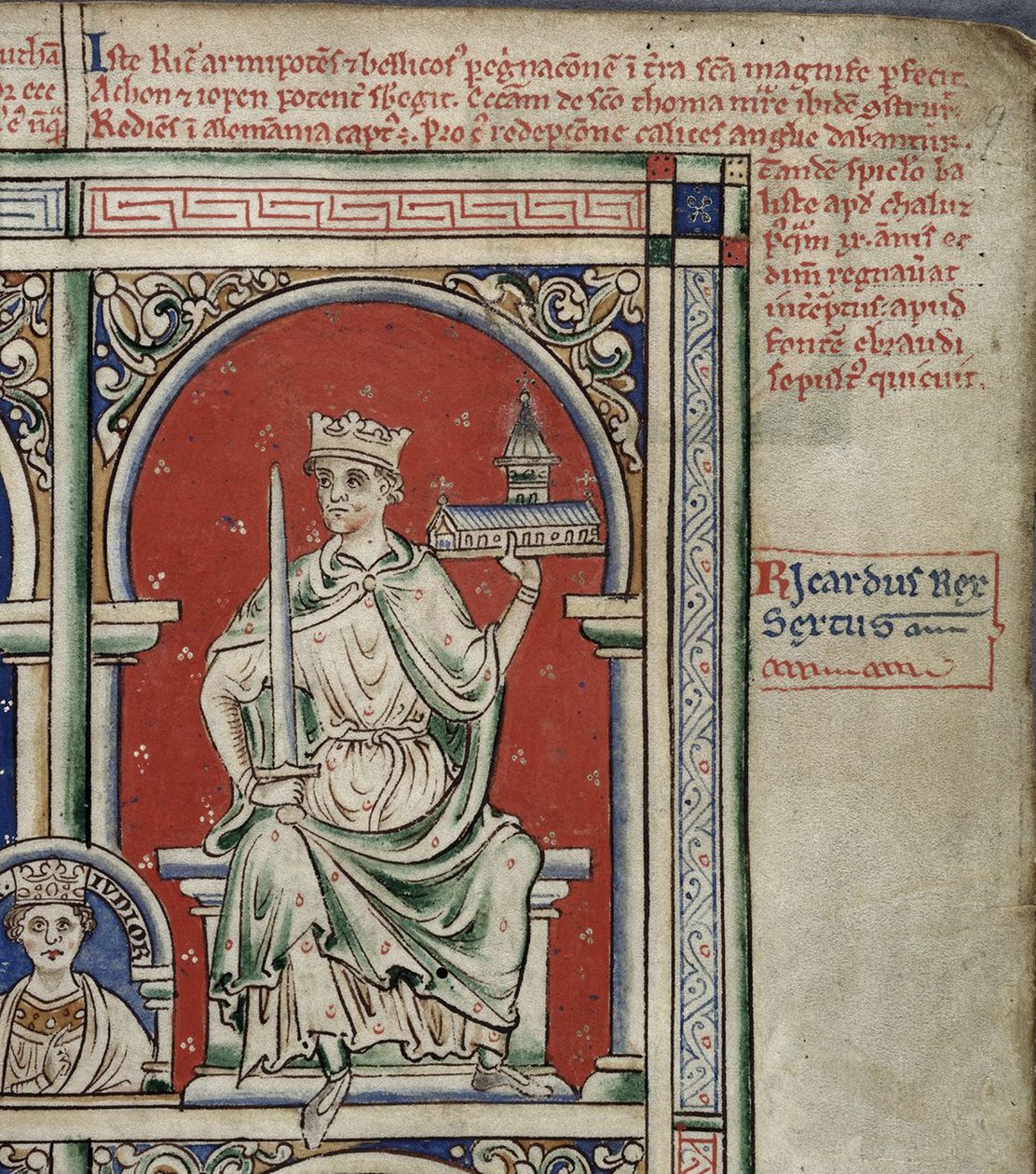 Richard I the Lionheart, from the Historia Anglorum, Chronica Majora by Matthew Paris