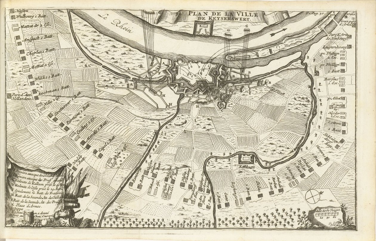 Siege of Kaiserswerth, 1702 Plan of the City of Kaiserswerth by Matthijs Pool (possibly)