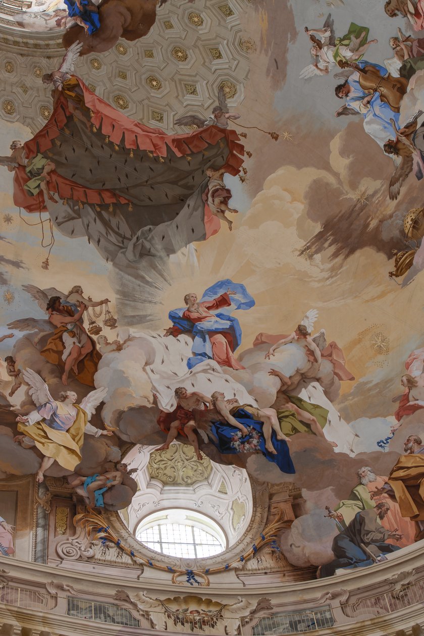 The Assumption of Mary (detail) by Mattia Biella Felice and Bibiena Giuseppe Galli Bortoloni