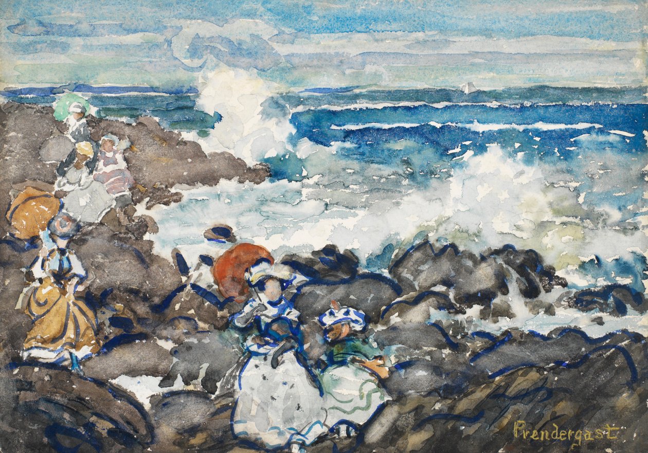 Rocks and Waves and Figures by Maurice Brazil Prendergast