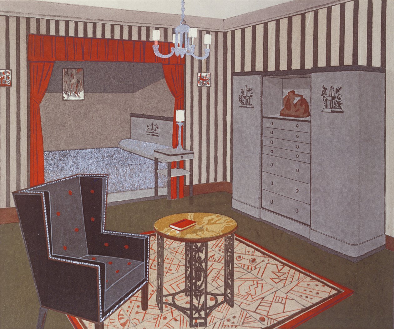 Bedroom for a young man, 1925 by Maurice Guillemard
