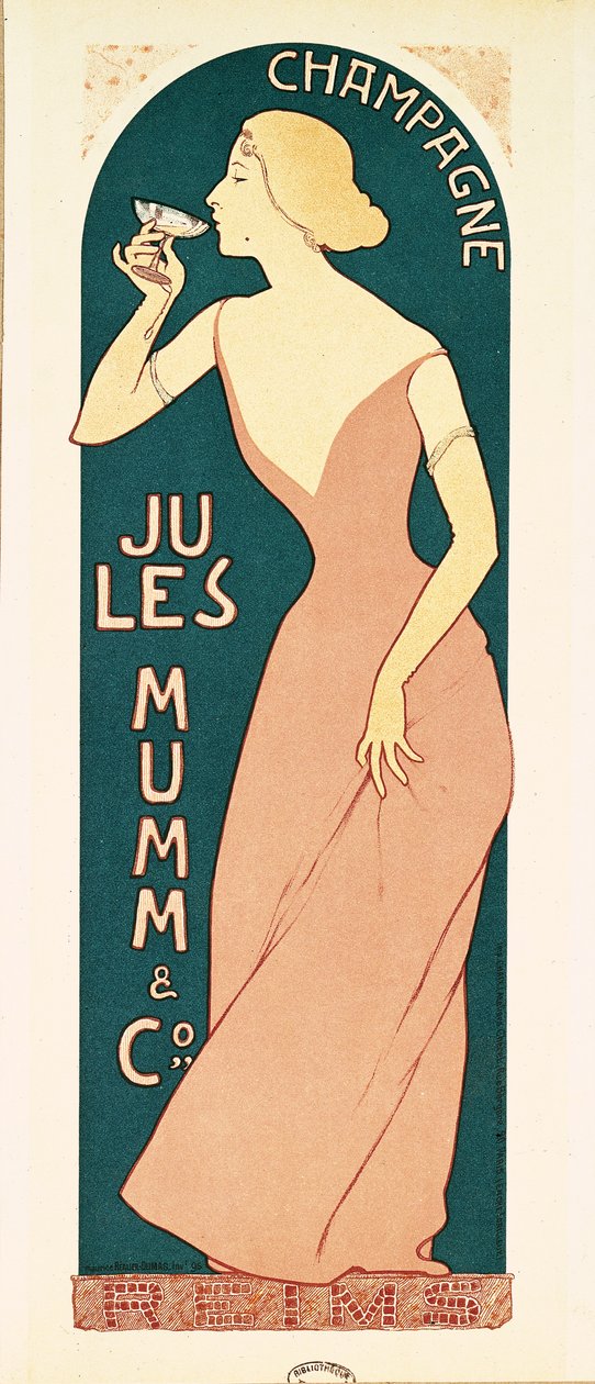 Poster Design for Champagne by Jules Mumm and Co., Reims, 1895 by Maurice Realier Dumas