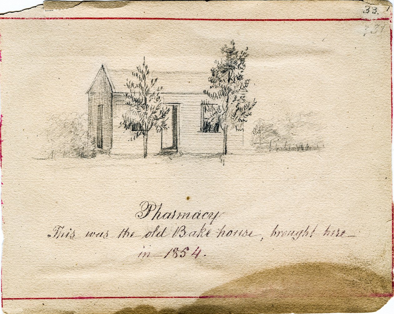 Pharmacy on the Grounds of the Sisters of Providence of Saint Mary-of-the-Woods, Indiana by Maurice Schnell