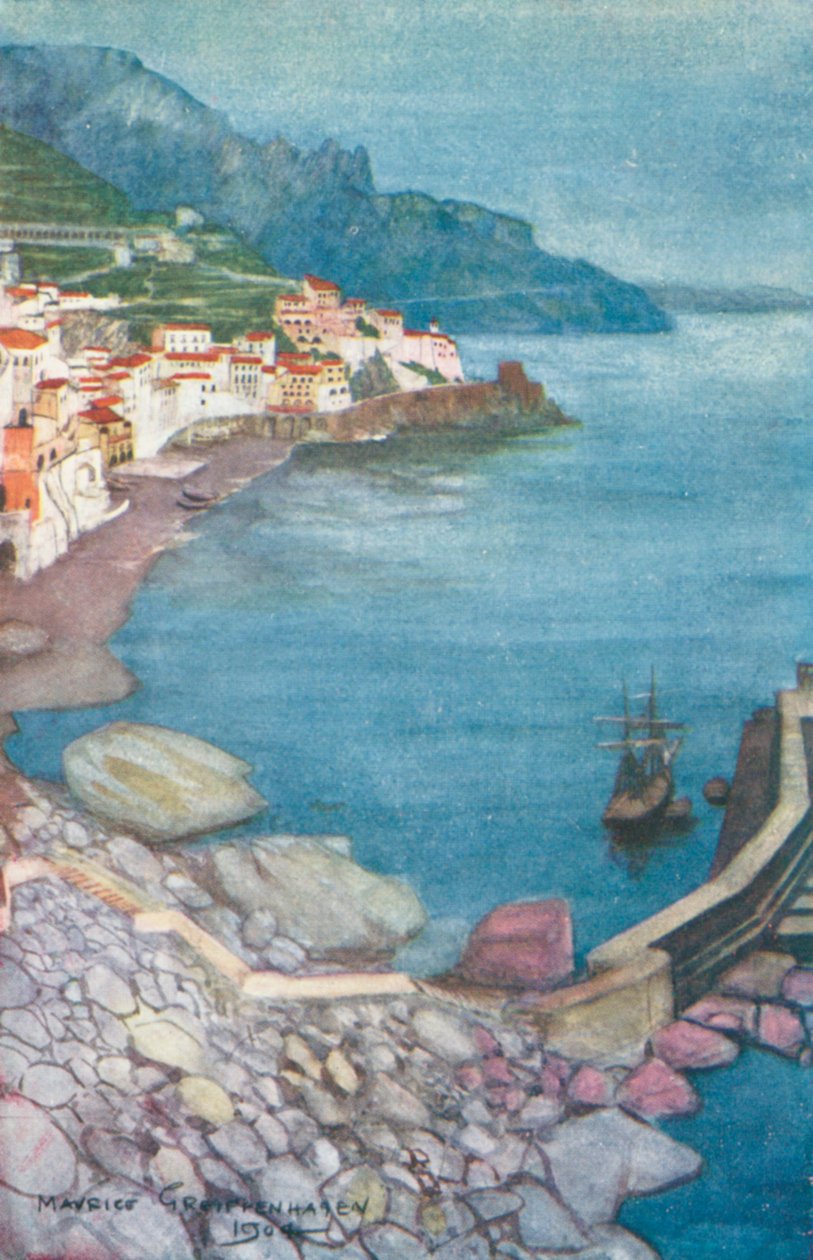 Evening at Amalfi by Maurice (after) Greiffenhagen