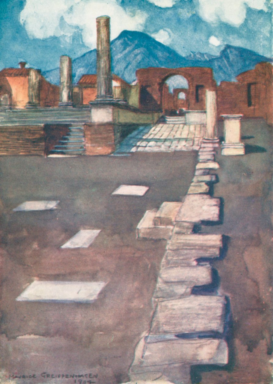 The Forum, Pompeii by Maurice (after) Greiffenhagen